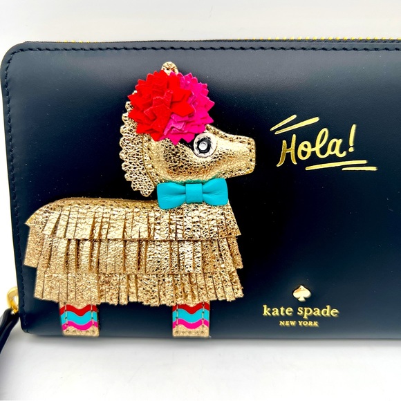 KATE SPADE Haute Stuff Piñata Appliqué Lacey Wallet - Black Multi - PWRU5706 - Picture 3 of 6